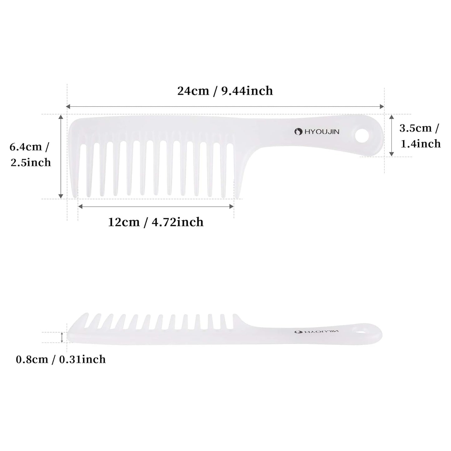 Wide Tooth Comb Detangling Hair Brush,Paddle Hair Comb,Care Handgrip Comb-Best Styling Comb for Long,Wet or Curly Reduce Hair Loss and Dandruff&Headache-Minimal Breakages